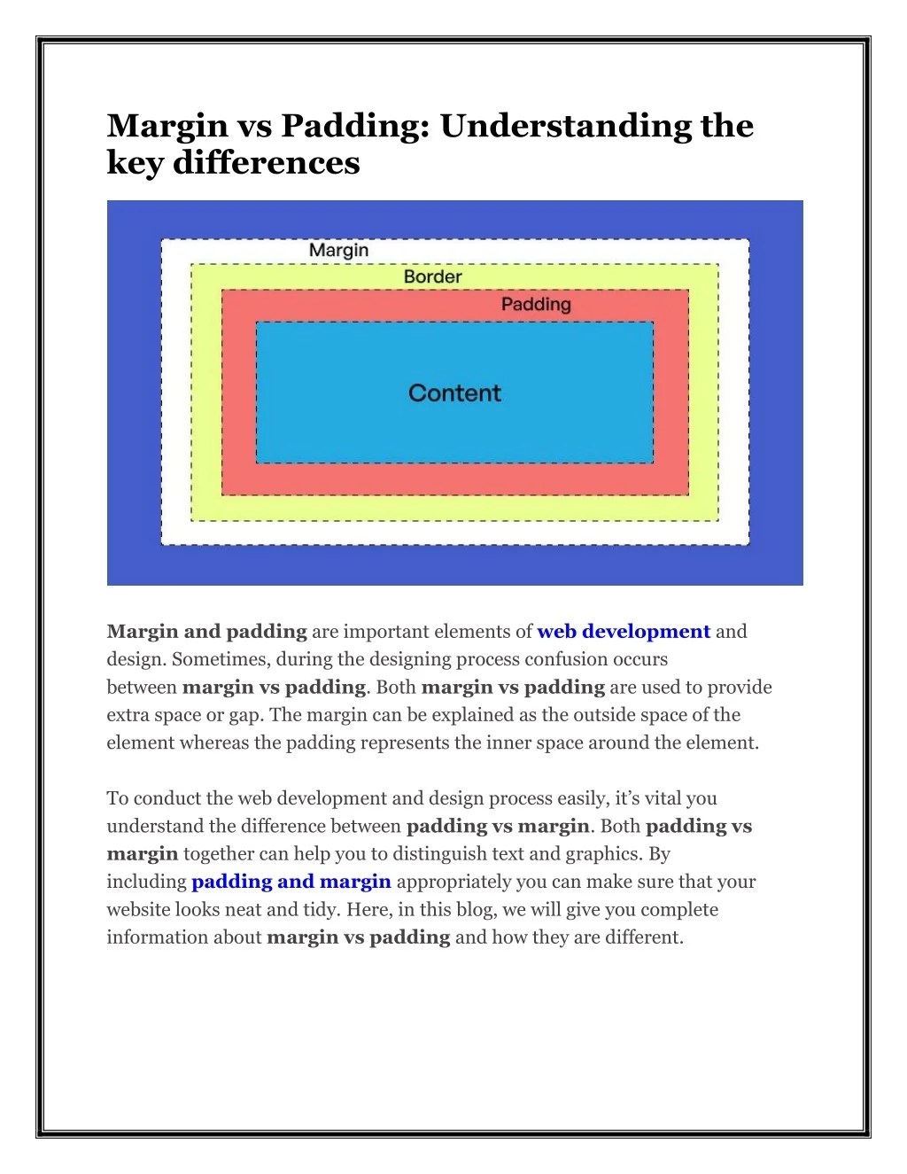PPT Margin vs Padding CSS HTML Margin vs Padding Differences PowerPoint Presentation ID