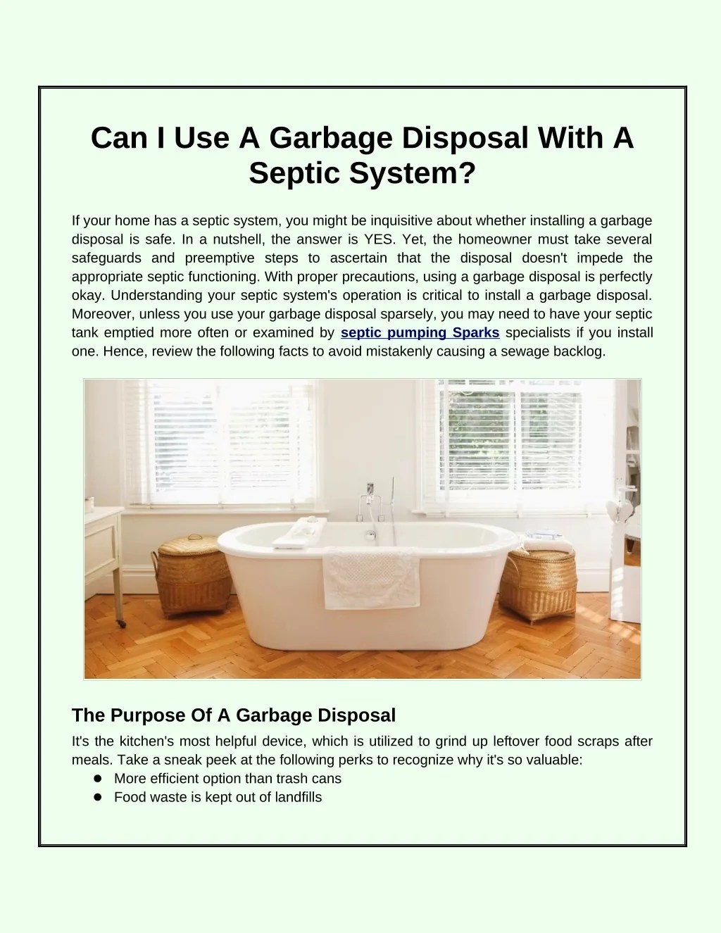 PPT Can I Use A Garbage Disposal With A Septic System? PowerPoint