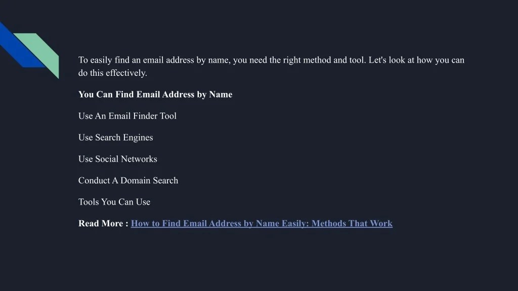PPT How to Find Email Address by Name Easily_ Methods That Work PowerPoint Presentation ID