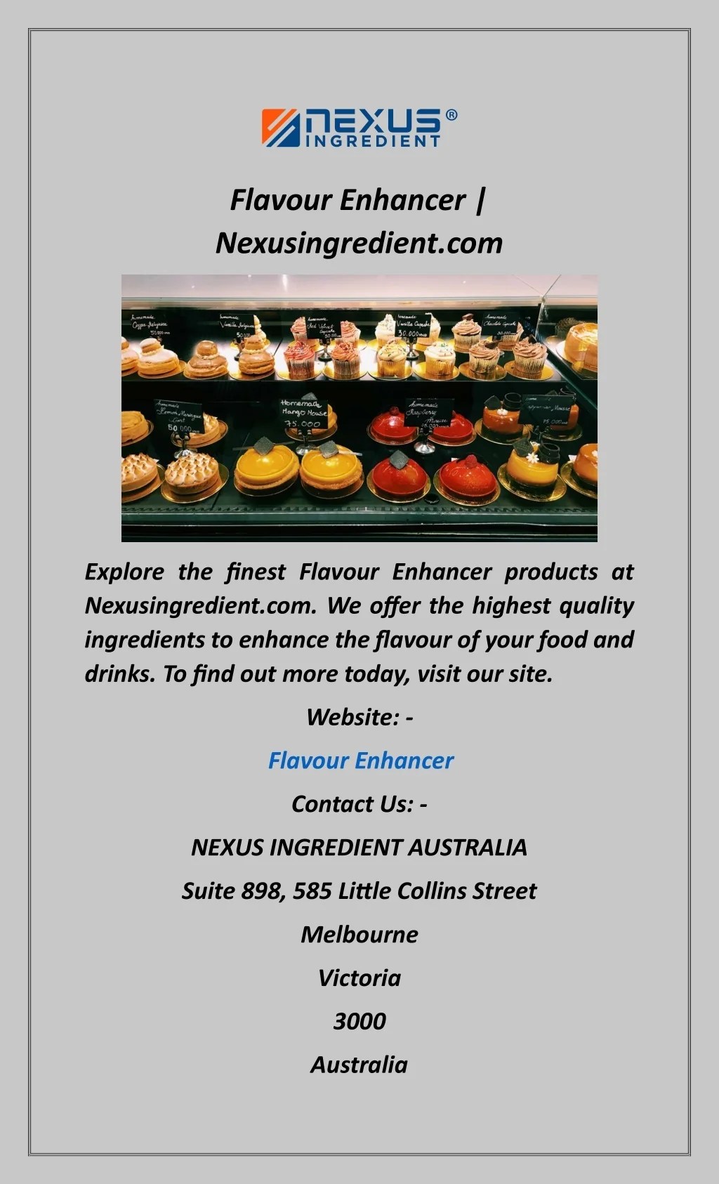 PPT Flavour Enhancer Nexusingredient PowerPoint Presentation, free