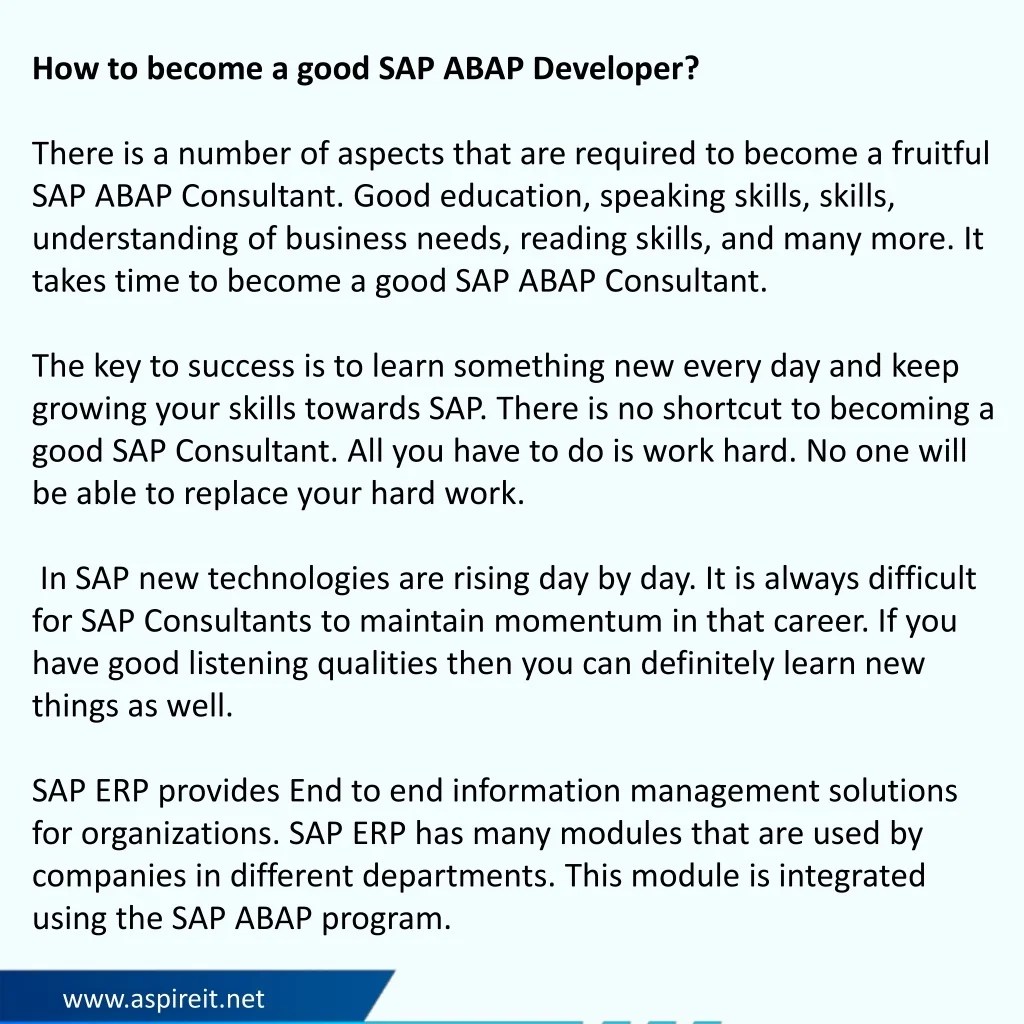 PPT How to an SAP ABAP Developer? Career Scope, Salary, Skills, Future Trends