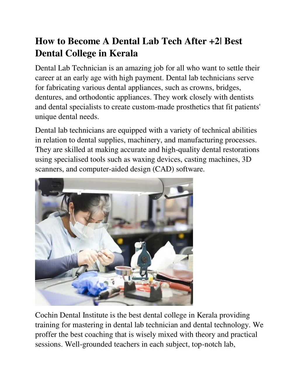 PPT How To A Dental Lab TechBest Dental College in Kerala PowerPoint Presentation ID