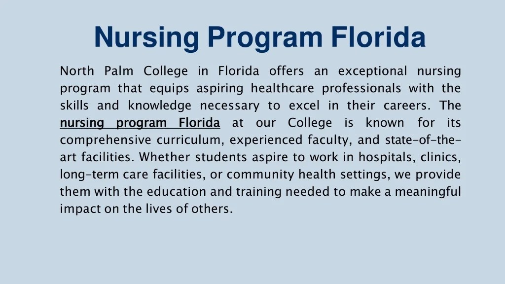 PPT Nursing Program Florida North Palm College PowerPoint