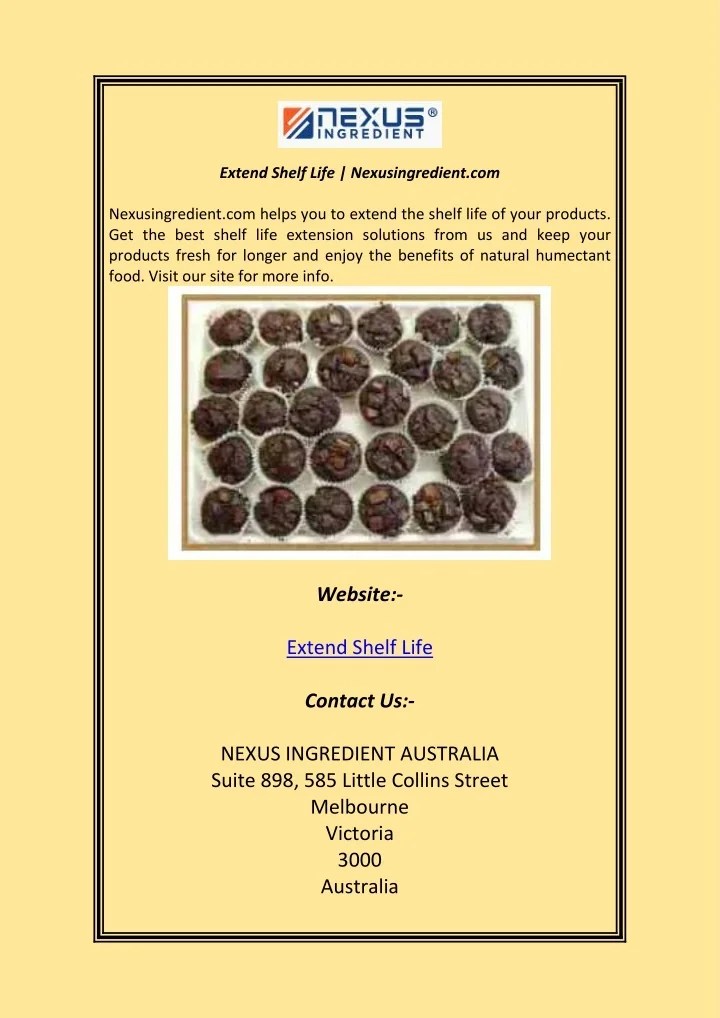 PPT Extend Shelf Life Nexusingredient com PowerPoint Presentation