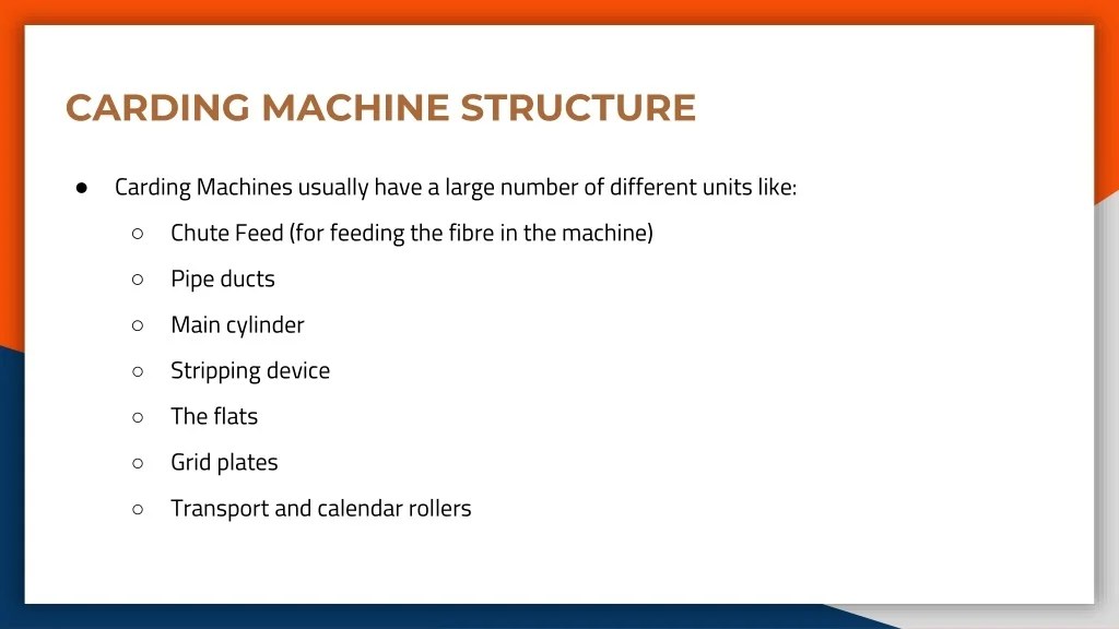PPT - Carding Method and Carding Machine Functions PowerPoint