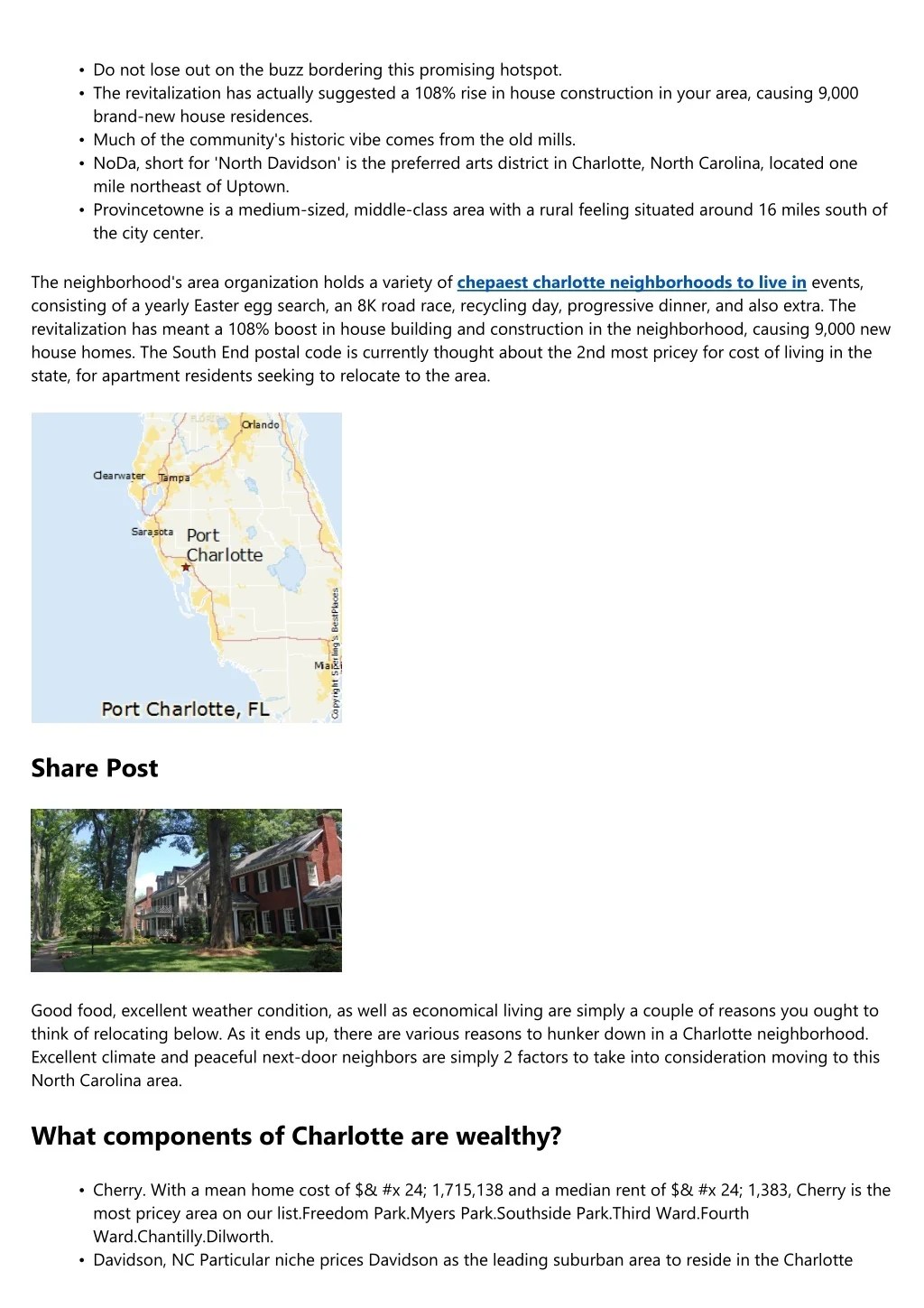 PPT 10 Best Communities To Stay In Charlotte, North Carolina