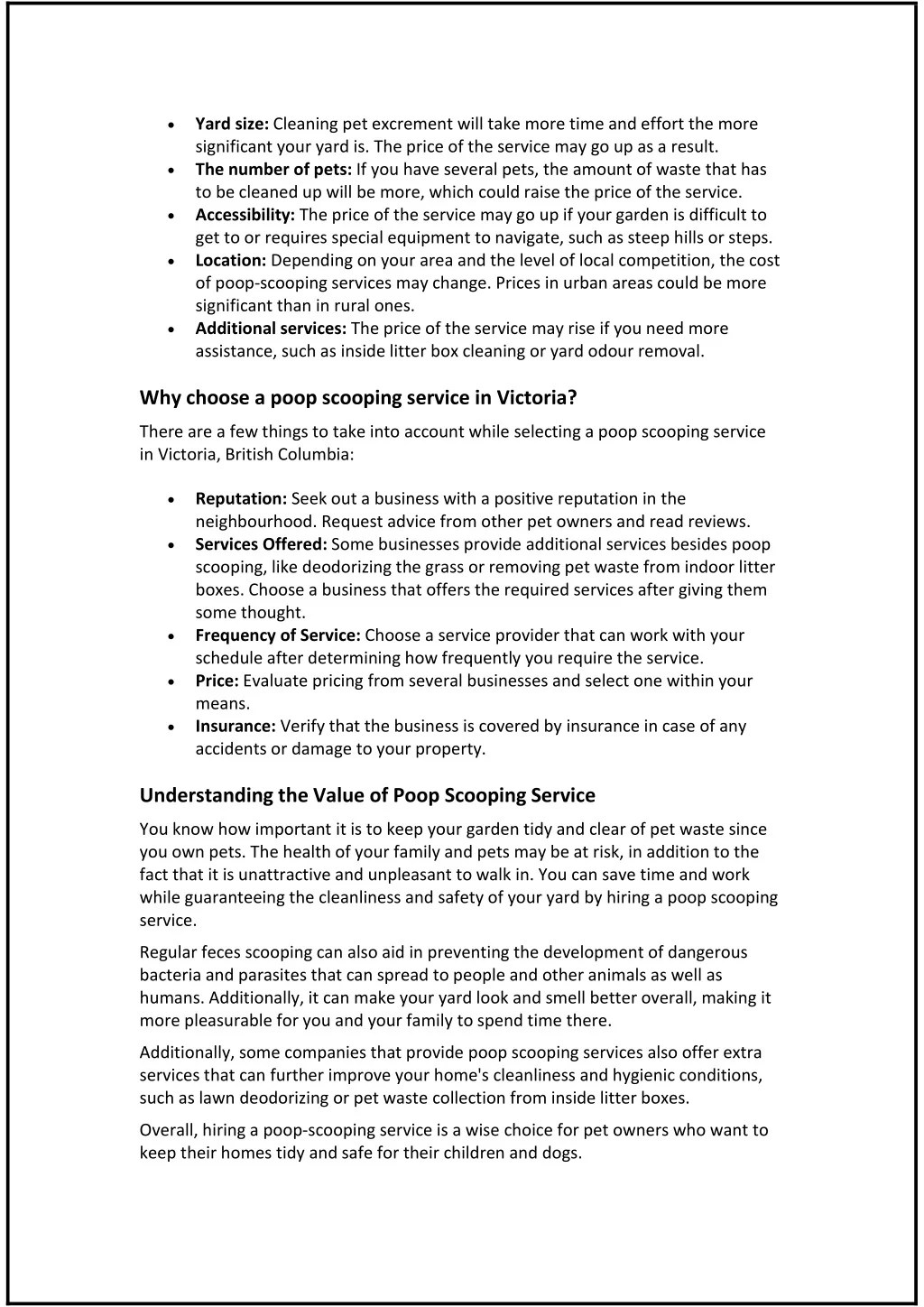 PPT Understanding Poop Scooping Service Prices in Victoria PowerPoint