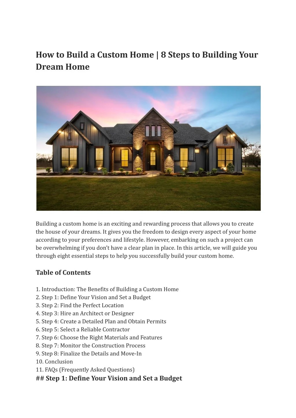 PPT How to Build a Custom Home PowerPoint Presentation, free download