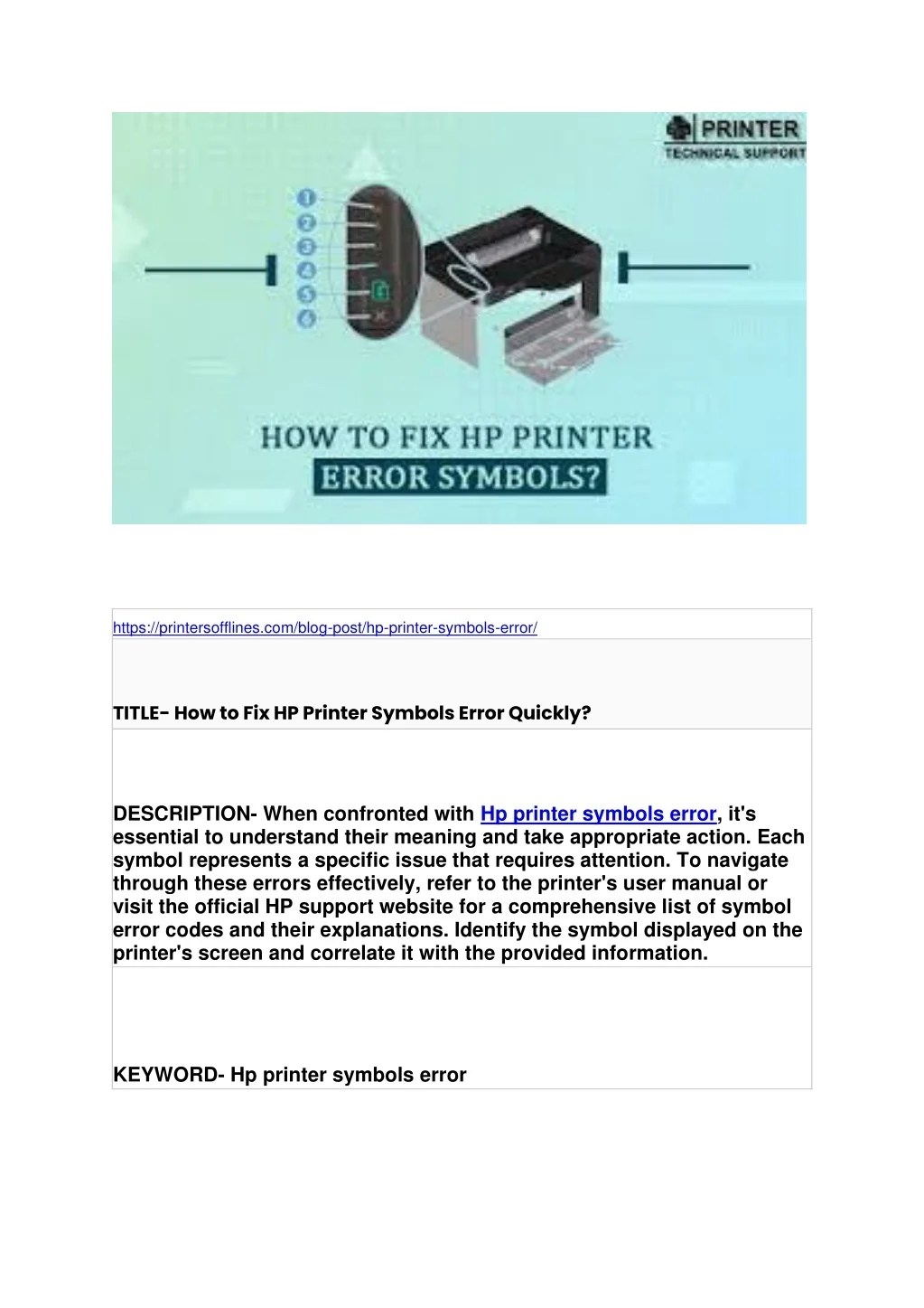 PPT How to Fix HP Printer Symbols Error Quickly? PowerPoint