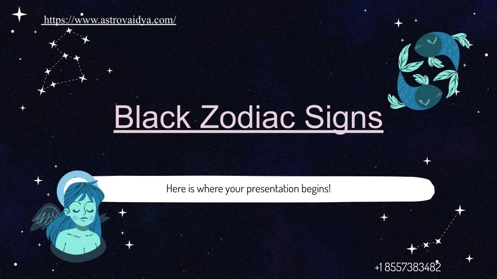 PPT Black Zodiac Sign PowerPoint Presentation, free download ID12275705