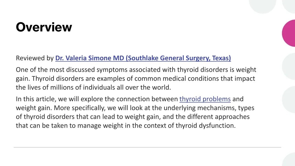 PPT Thyroid Disorders and Weight Gain PowerPoint Presentation, free