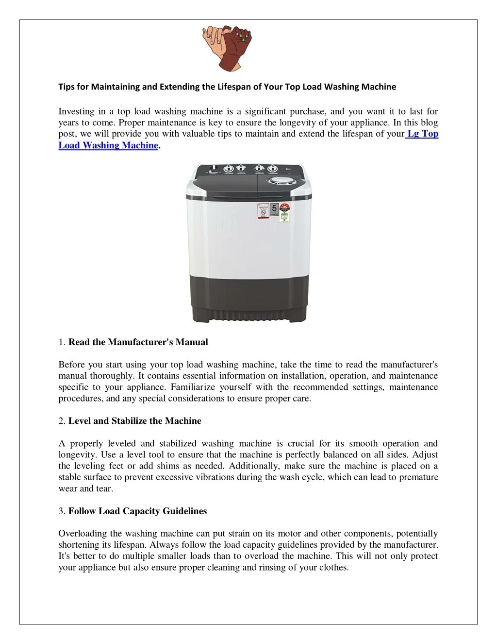 PPT Tips for Maintaining and Extending the Lifespan of Your Top Load Washing Machine