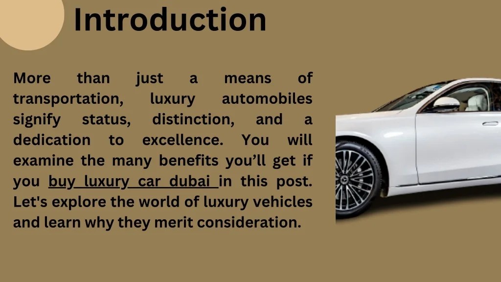 PPT Exploring the benefits of Buying Luxury Cars PowerPoint
