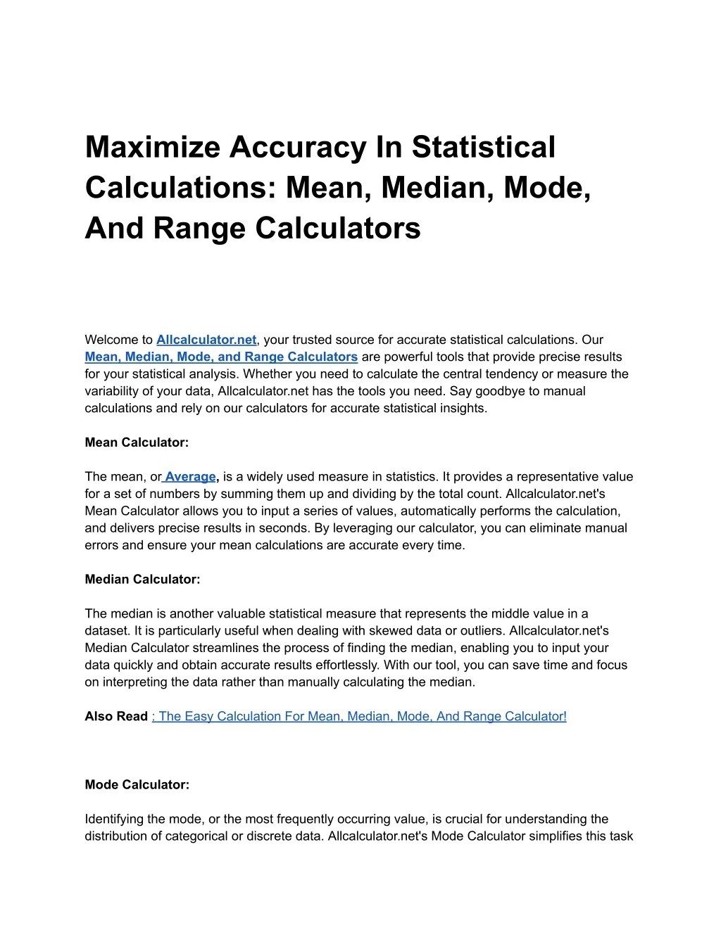 PPT Maximize Accuracy in Statistical Calculations_ Mean, Median, Mode