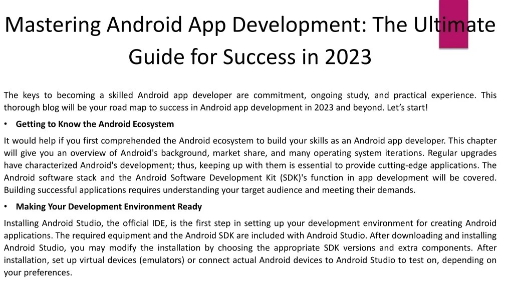 PPT Mastering Android App Development The Ultimate Guide for Success
