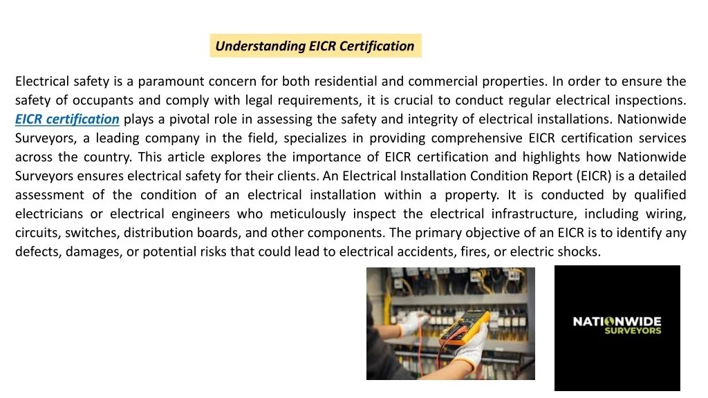 PPT Nationwide Surveyors Ensuring Electrical Safety with EICR