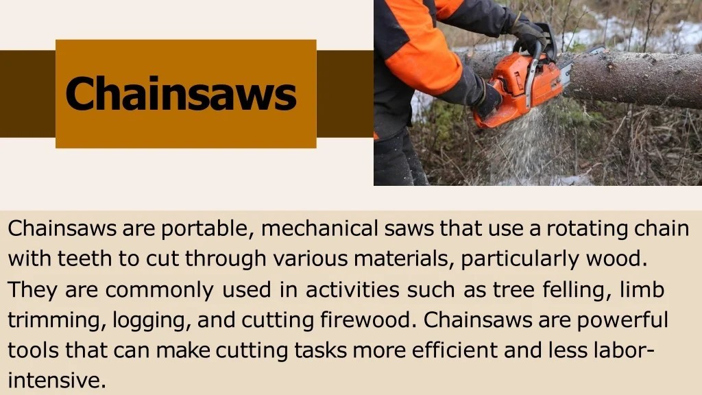 PPT Environmental Considerations of Using Chainsaws PowerPoint