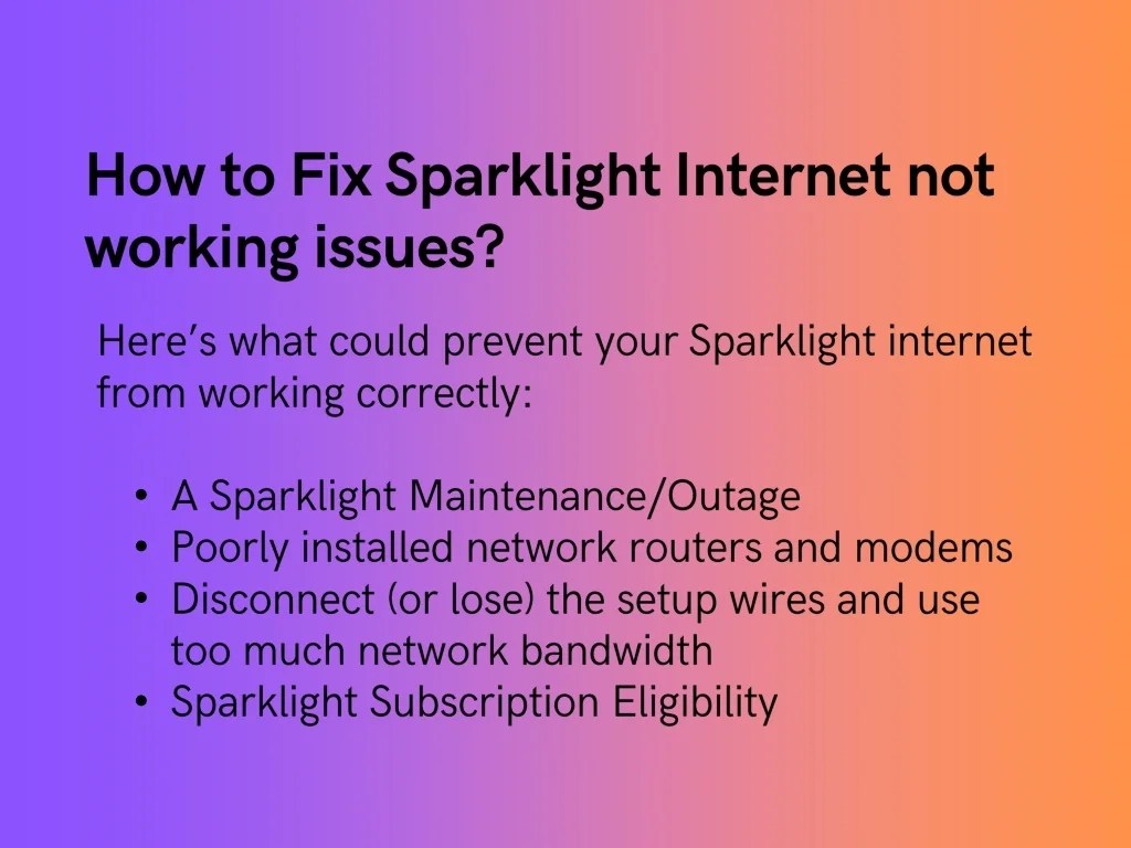 PPT How to Fix Sparklight not working issues? PowerPoint