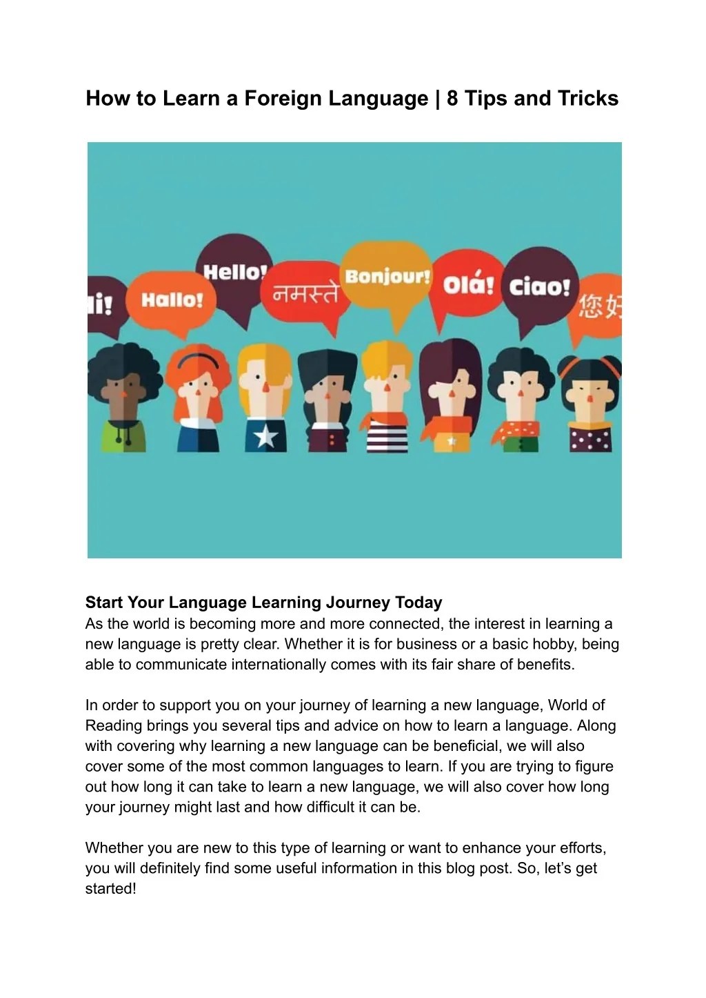 PPT How to Learn a Foreign Language 8 Tips and Tricks PowerPoint