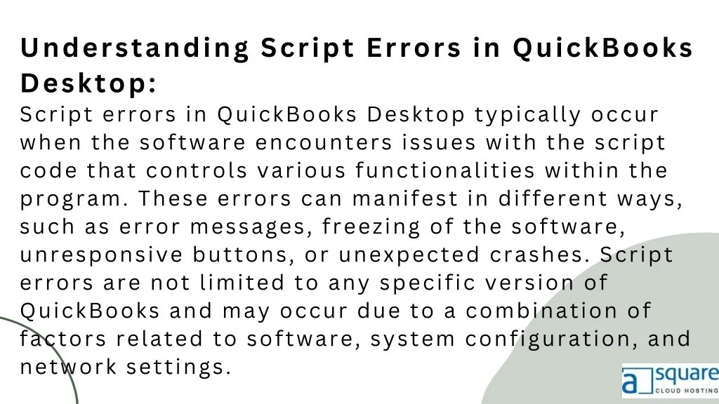 PPT Resolving Script Errors in QuickBooks Desktop A Comprehensive