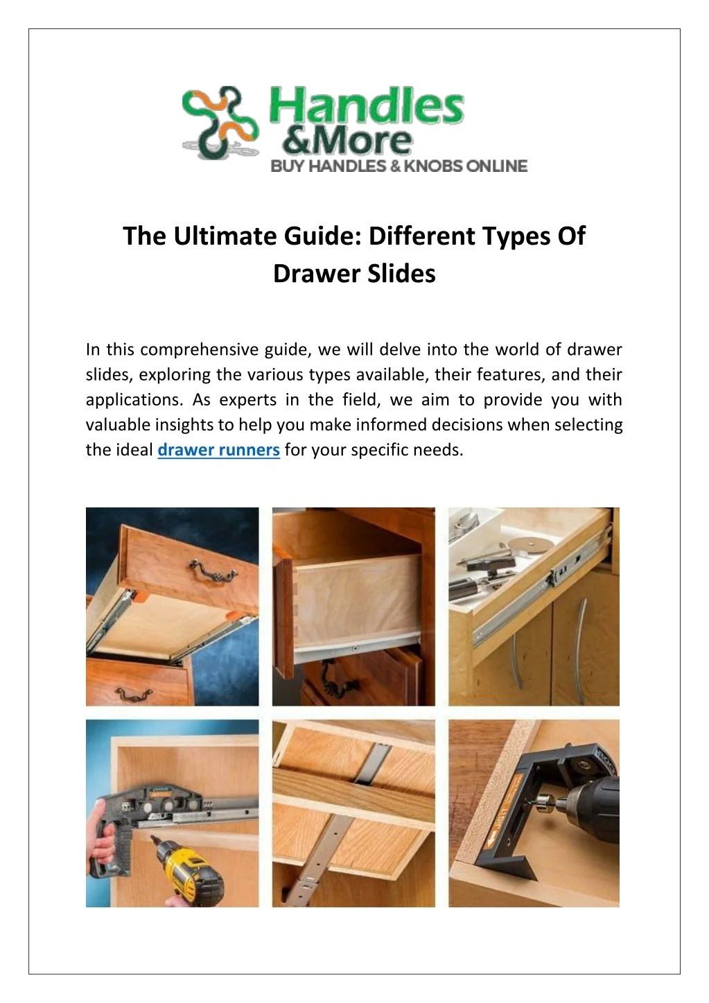 PPT The Ultimate Guide Different Types Of Drawer Slides PowerPoint