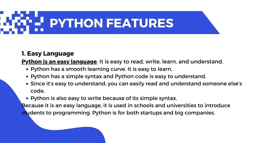 PPT Features of Python PowerPoint Presentation, free download ID