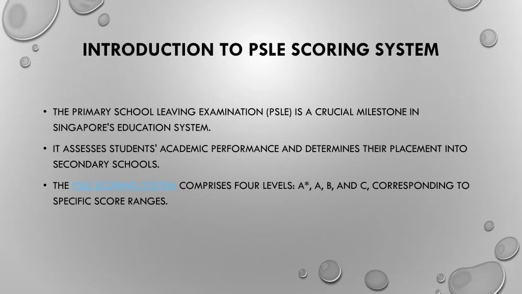 PPT PSLE Scoring System PowerPoint Presentation, free download ID