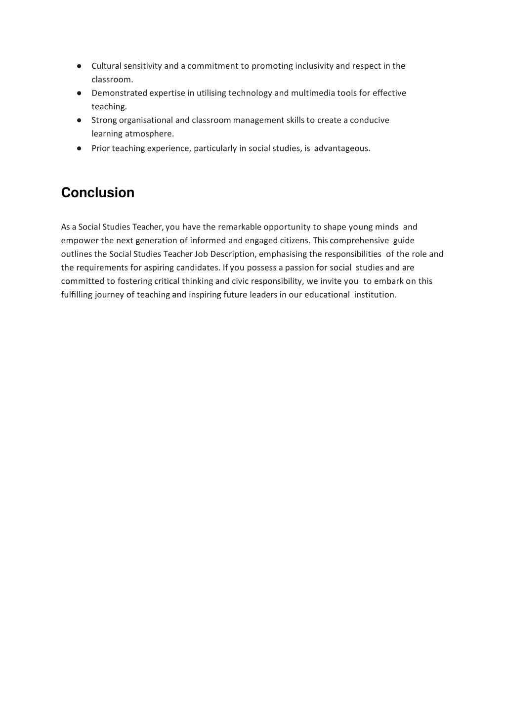 PPT Social Studies Teacher Job Description Comprehensive Guide