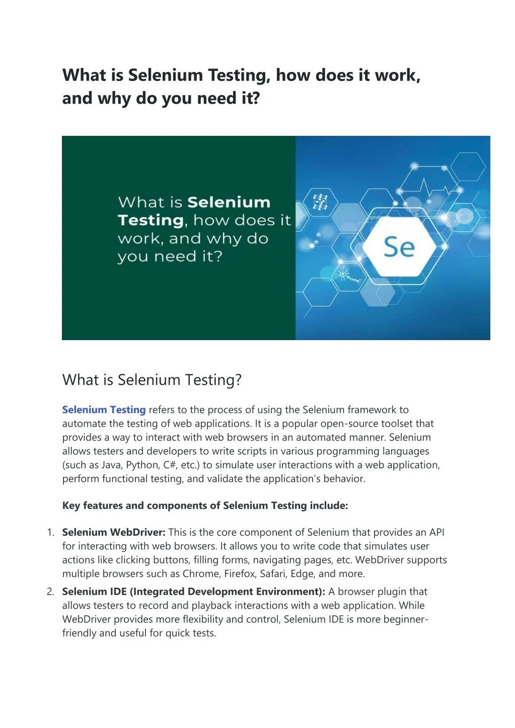 PPT What is Selenium Testing PowerPoint Presentation, free download