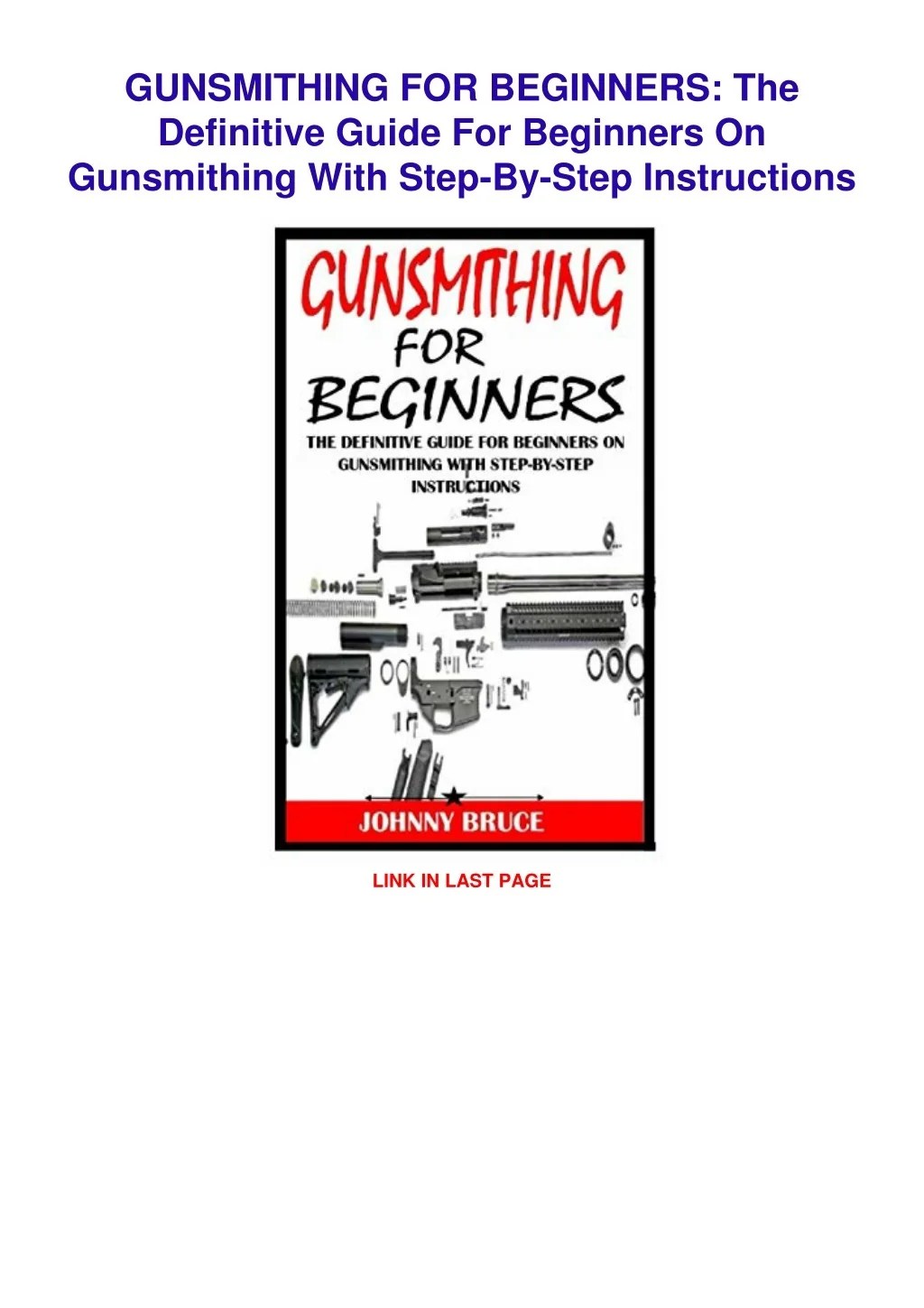 PPT [PDF READ ONLINE] GUNSMITHING FOR BEGINNERS The Definitive Guide