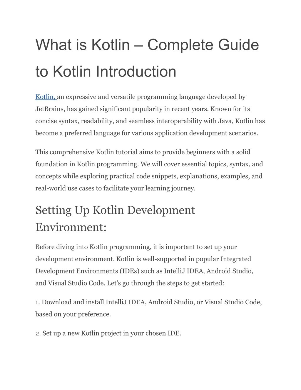 PPT What is Kotlin Complete Guide to Kotlin Introduction PowerPoint