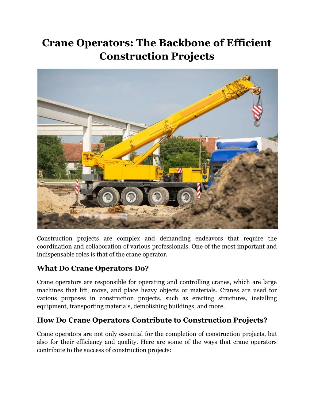 PPT Crane Operators The Backbone of Efficient Construction Projects