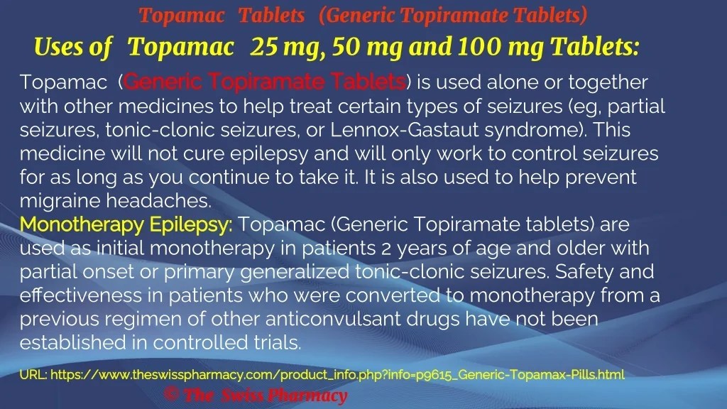 PPT Topamac Tablets (Generic Topiramate Tablets) PowerPoint
