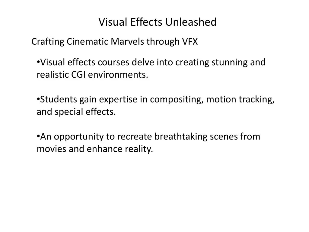 PPT 3D Animation & Visual Effects Course in Chandigarh PowerPoint