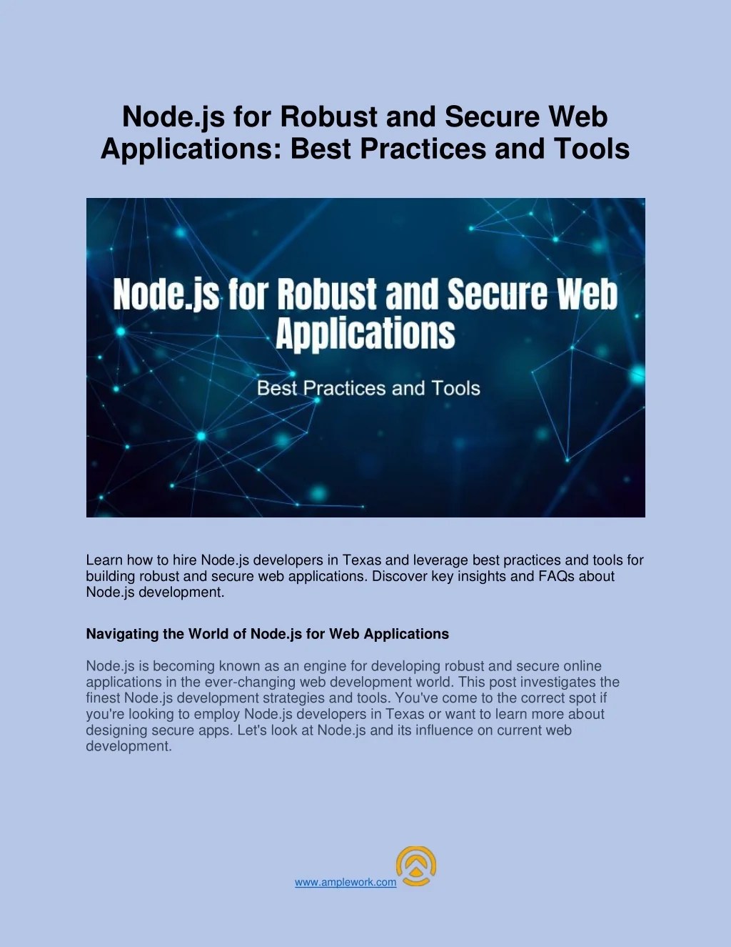 PPT Node.js for Robust and Secure  Applications Best Practices and