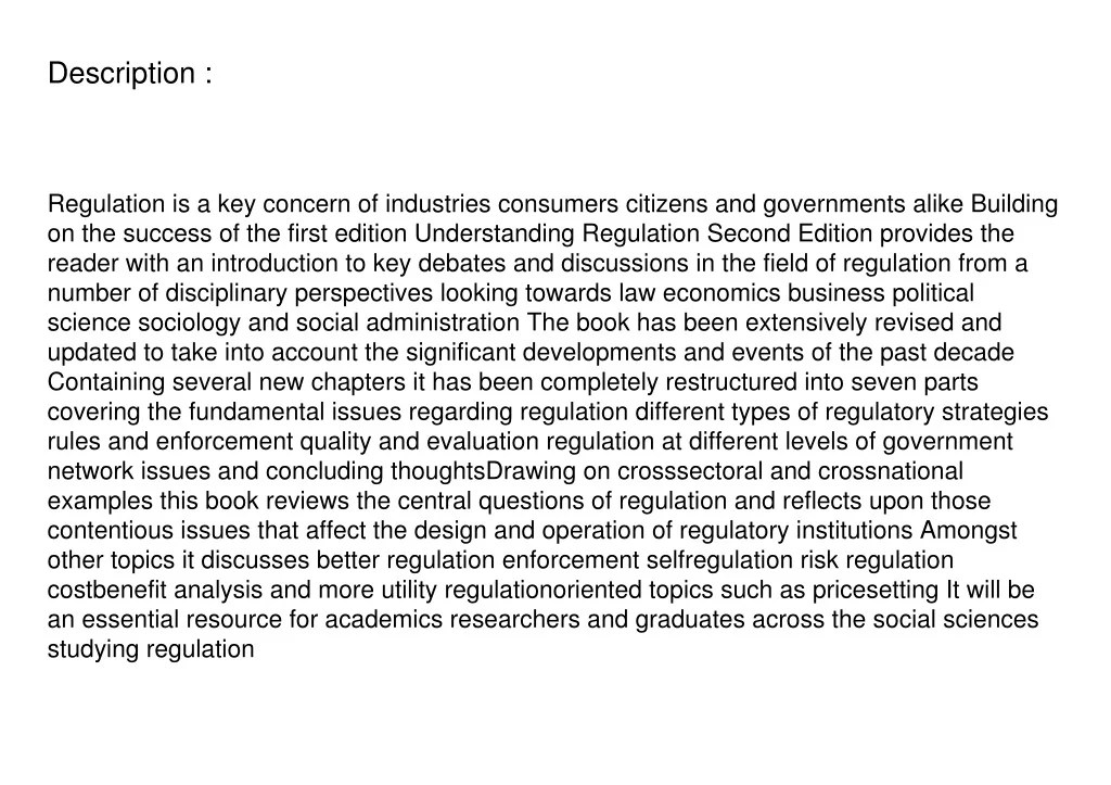 PPT Download Understanding Regulation Theory Strategy and Practice