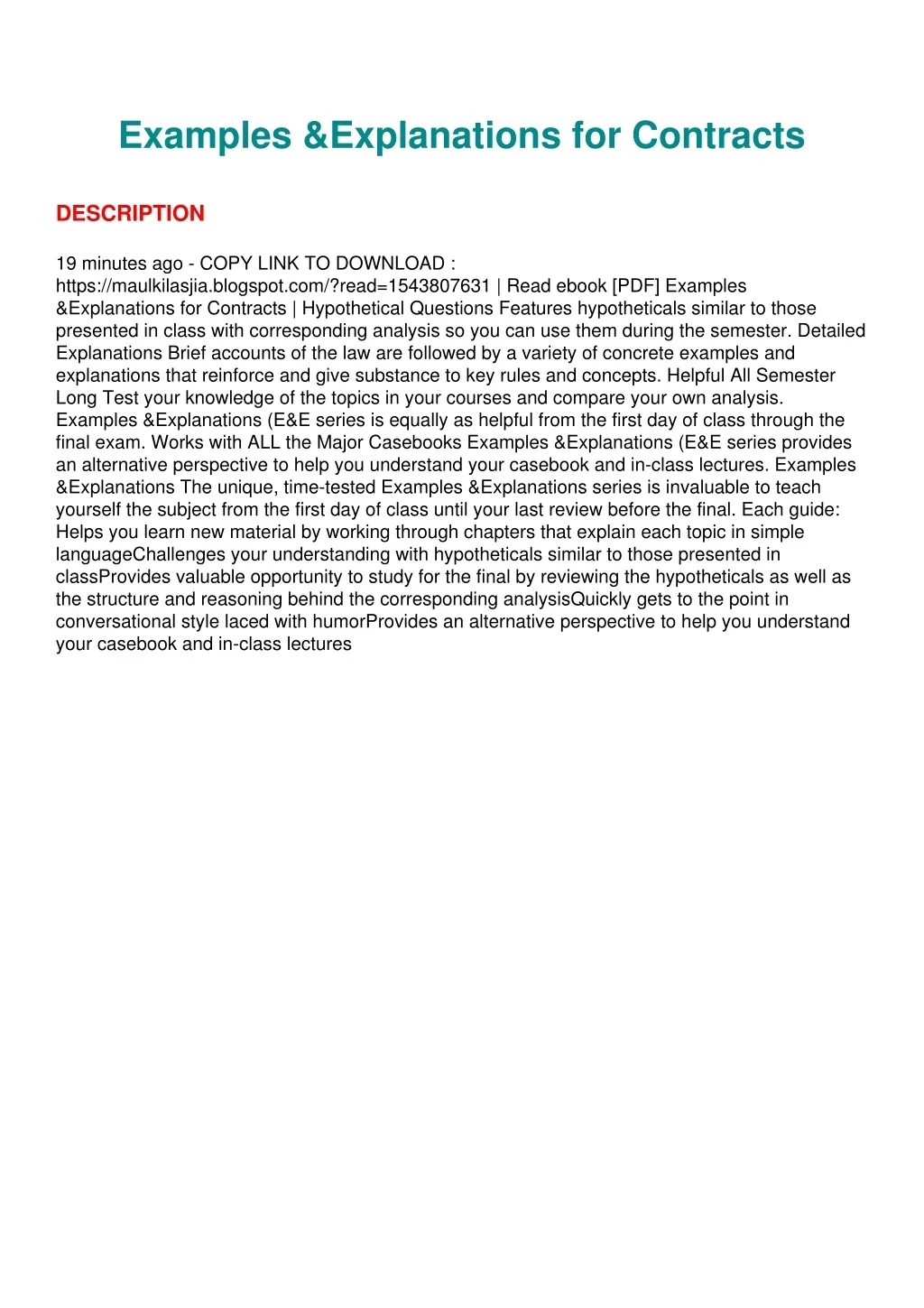 PPT PDF Download Examples & Explanations for Contracts full