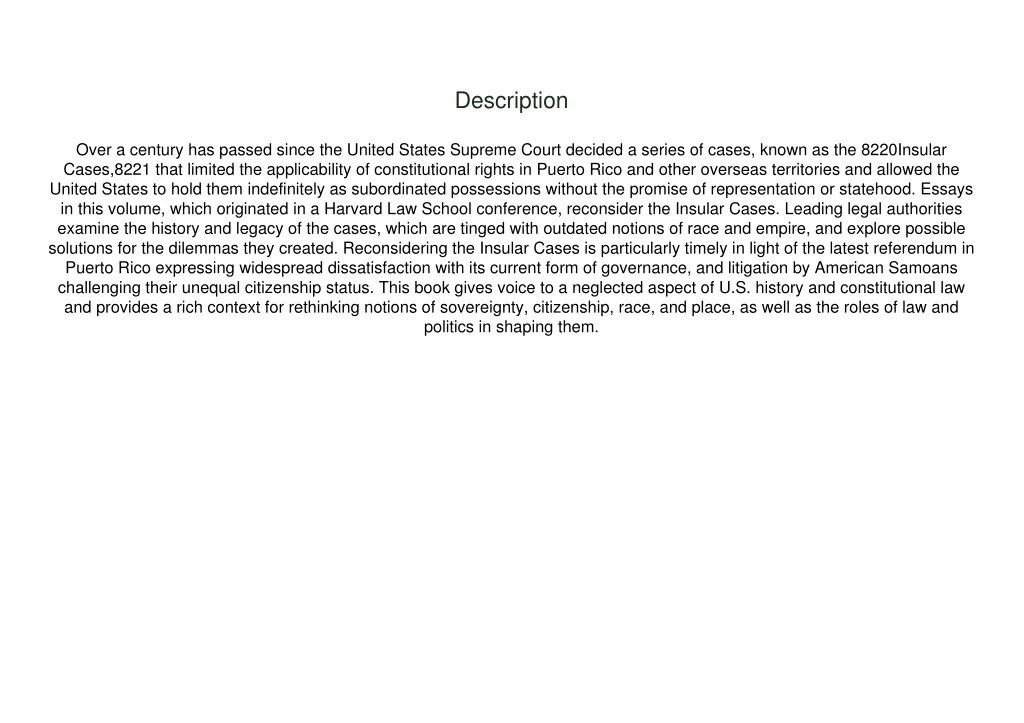 PPT PDF Reconsidering the Insular Cases The Past and Future of the American Empire PowerPoint