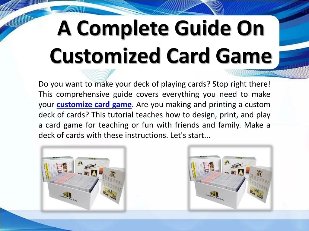 PPT A Complete Guide On Customized Card Game PowerPoint Presentation