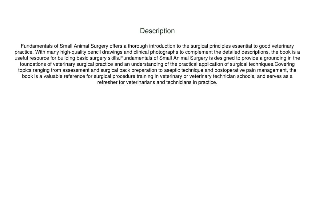 PPT Download Fundamentals of Small Animal Surgery Free PowerPoint