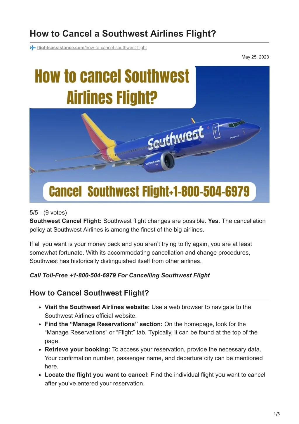 PPT How to Cancel a Southwest Airlines Flight PowerPoint Presentation