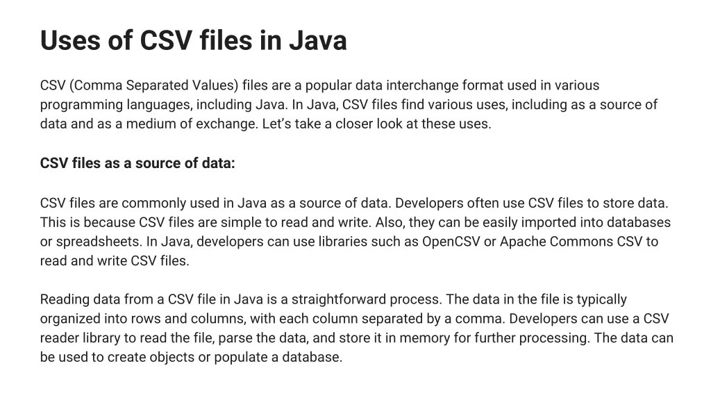 PPT How to Read CSV Files in Java PowerPoint Presentation, free