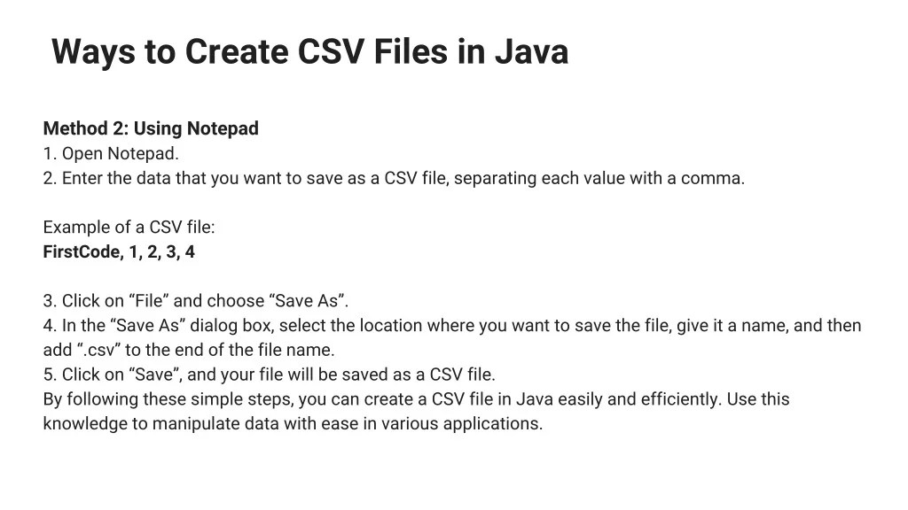 PPT How to Read CSV Files in Java PowerPoint Presentation, free