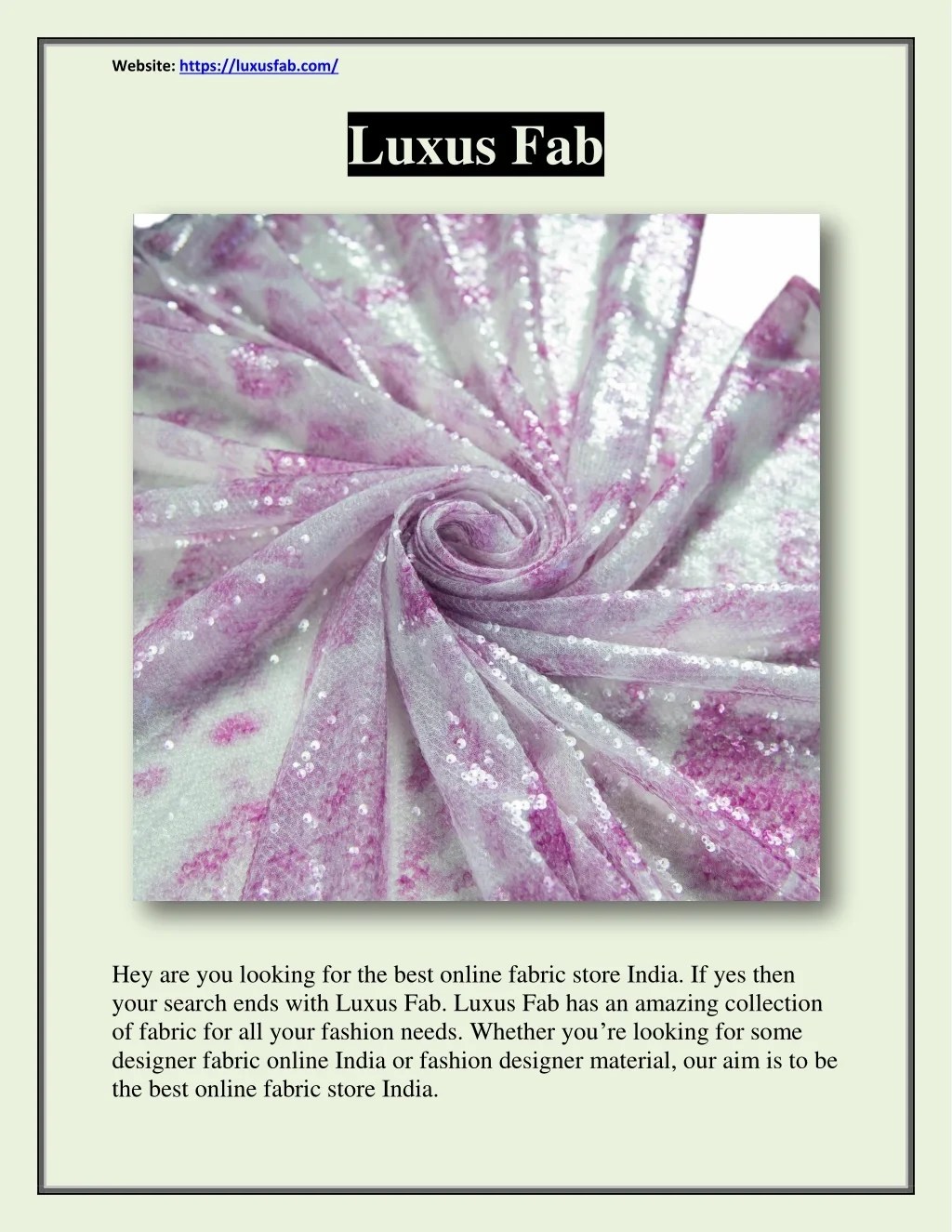 PPT Luxus Fab Fashion Designer Material Designer Fabric Online