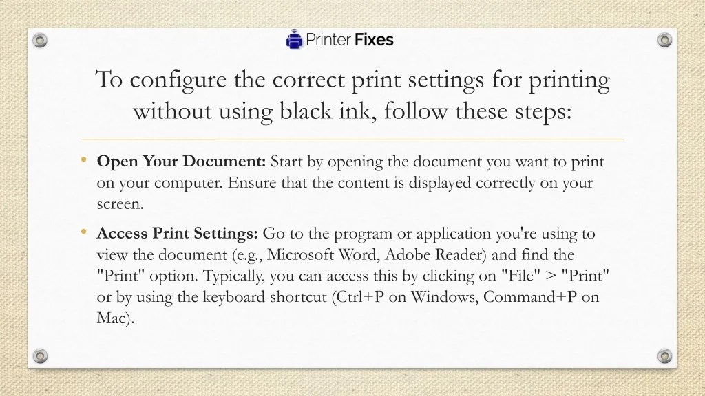 PPT Printing Without Black Ink on Epson Printers PowerPoint