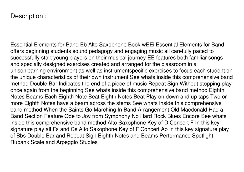 PPT Ebook download Essential Elements Band with EEi Eb Alto Saxophone