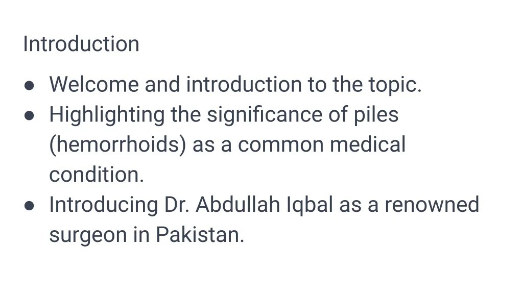 PPT Laser Treatment for piles in Karachi By dr Abdullah Iqbal