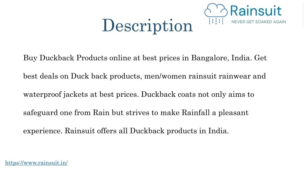 PPT Presentation1DuckbackDuckback IndiaDuckback in Bangalore