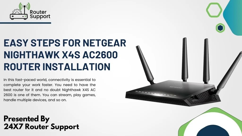 PPT Easy Steps for NETGEAR Nighthawk X4S AC2600 Router Installation
