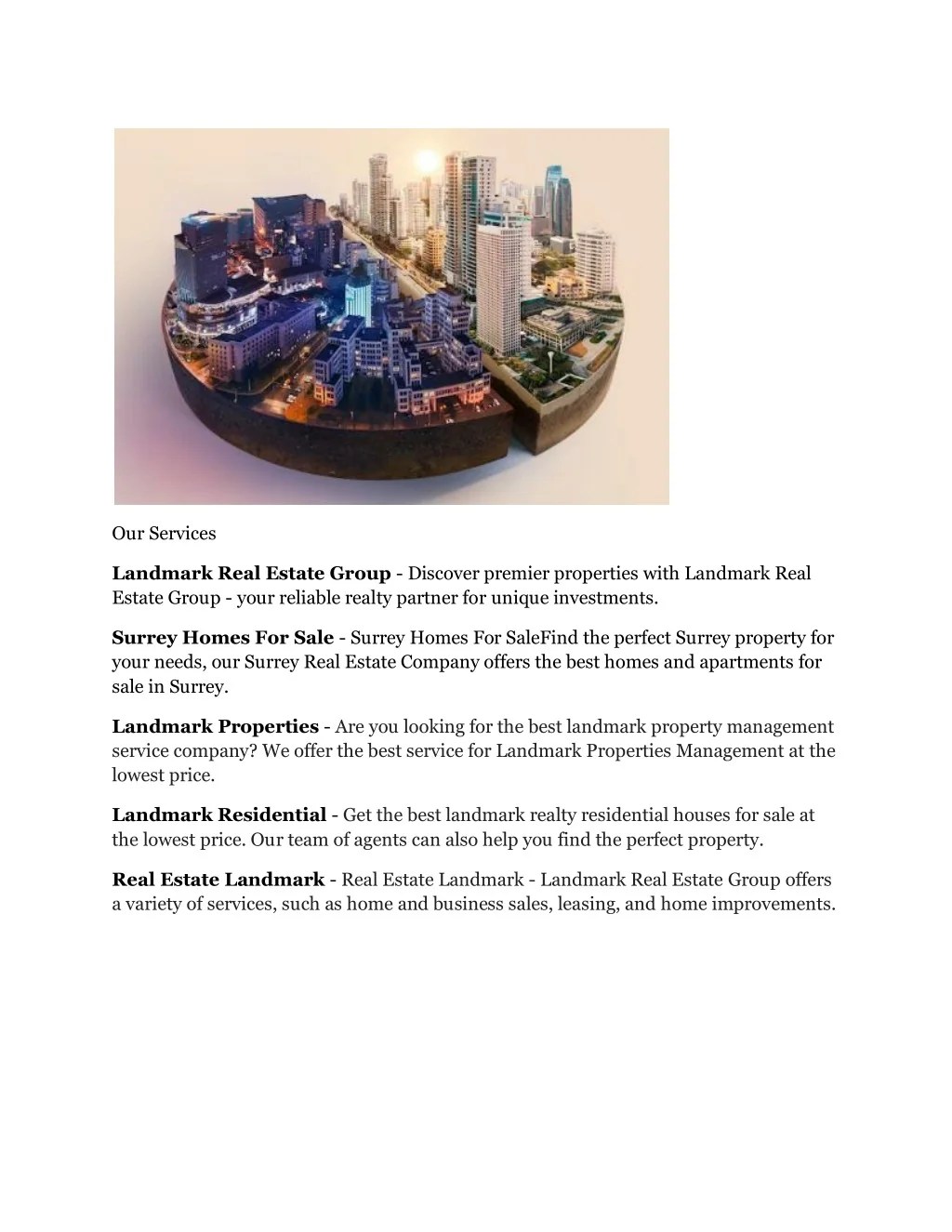 PPT Landmark Group Realty PowerPoint Presentation, free download ID